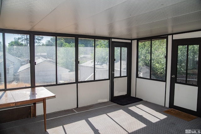 view of unfurnished sunroom