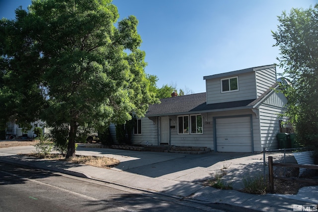 view of front property with a garage