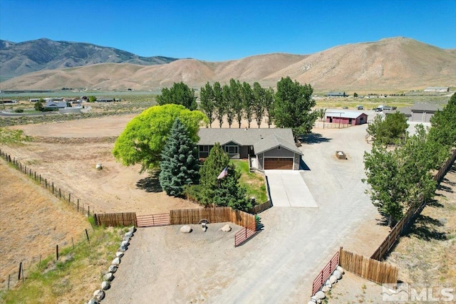 property view of mountains featuring a rural view