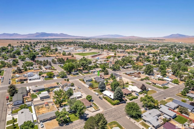 bird's eye view with a mountain view