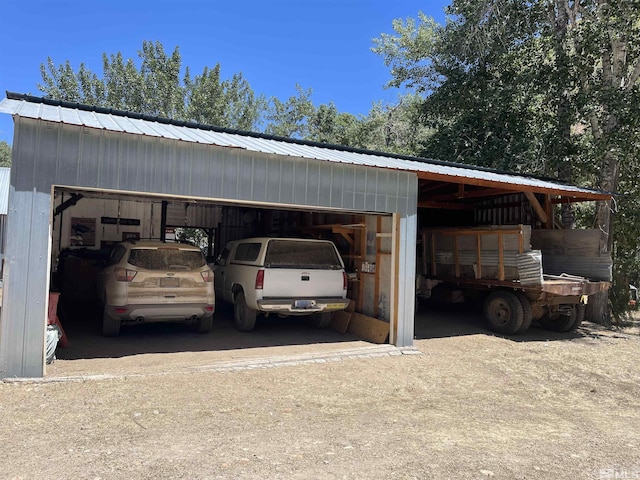 view of garage