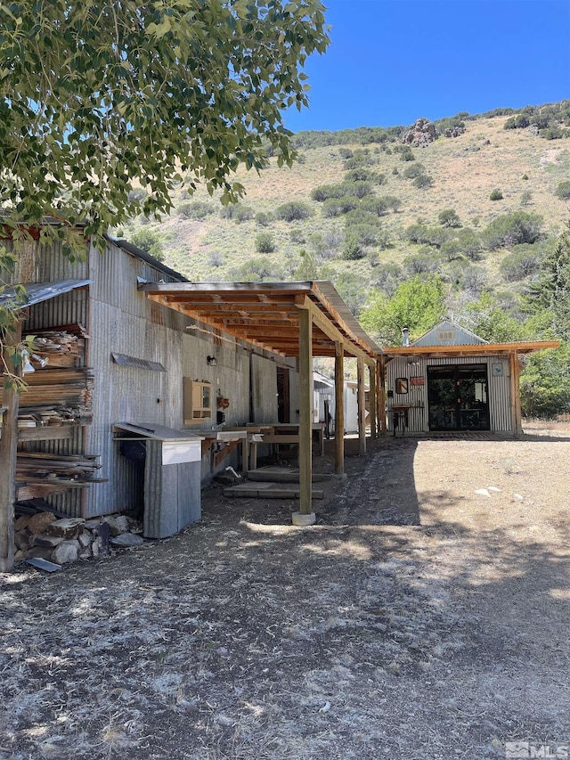 exterior space with a mountain view