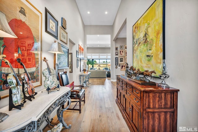 hall featuring light hardwood / wood-style floors