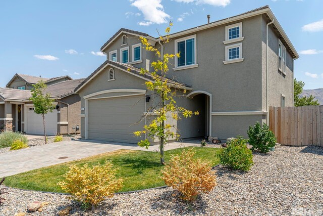 view of property with a garage