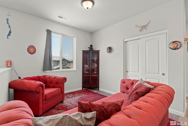 living room featuring hardwood / wood-style floors