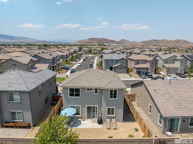 bird's eye view featuring a mountain view