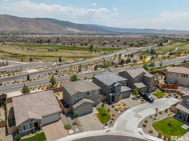 aerial view with a mountain view