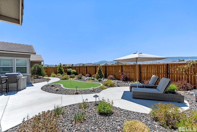 view of yard with a patio area