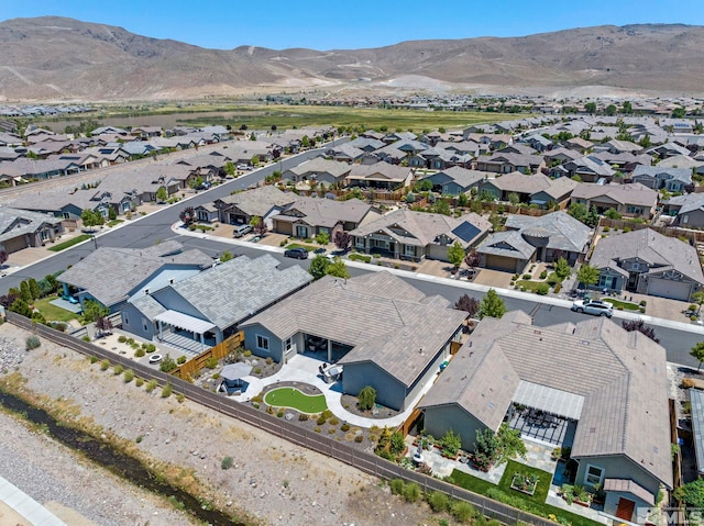 drone / aerial view with a mountain view