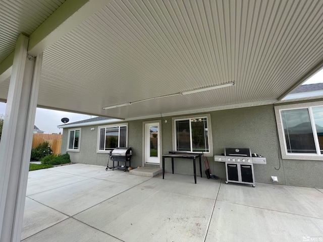 view of patio / terrace featuring a grill