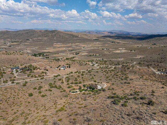 drone / aerial view with a mountain view