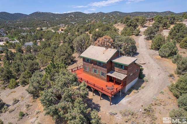 drone / aerial view with a mountain view