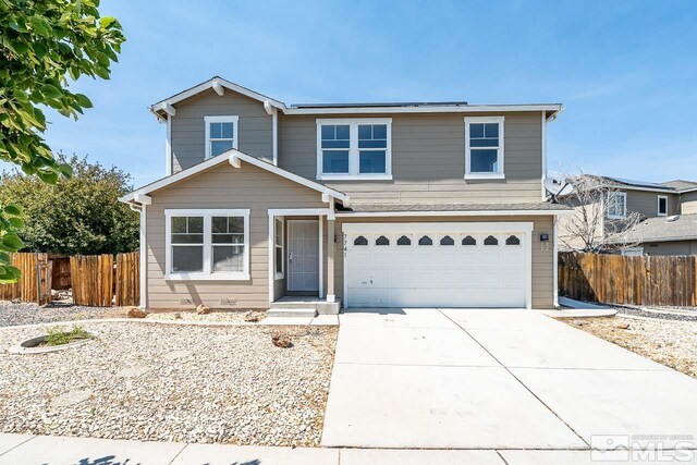 view of property with a garage