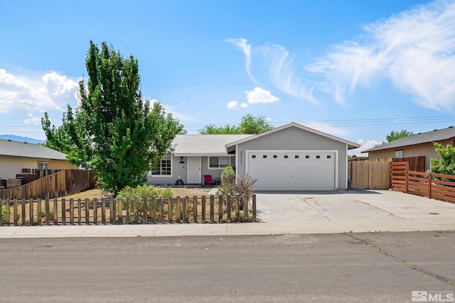 ranch-style home with a garage