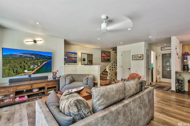 living room featuring hardwood / wood-style flooring