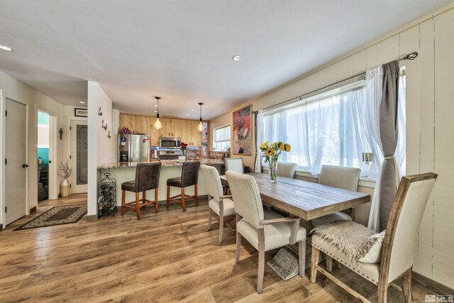 dining area featuring light hardwood / wood-style floors