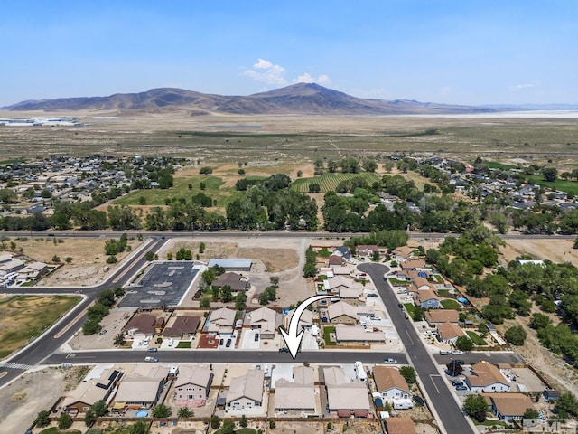 aerial view with a mountain view