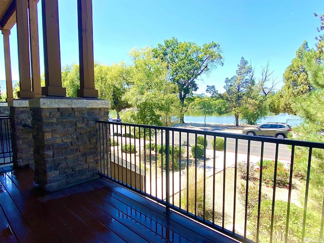 balcony with a water view