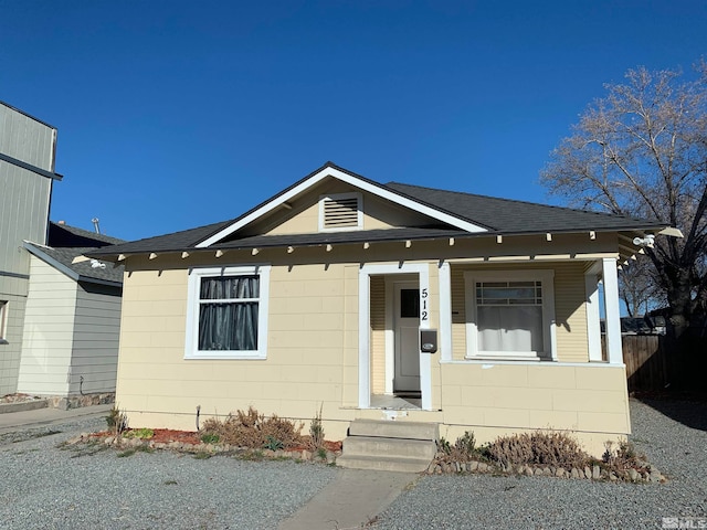 view of bungalow