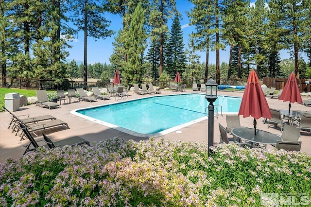 view of pool with a patio