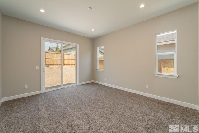 view of carpeted empty room