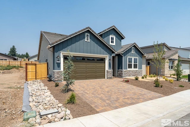 view of front of house with a garage