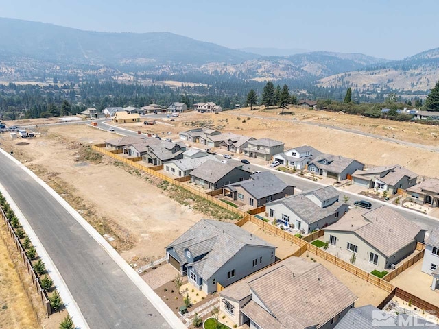 bird's eye view with a mountain view