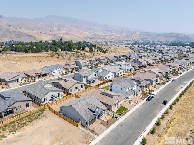 aerial view with a mountain view