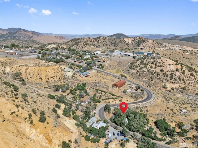 bird's eye view featuring a mountain view