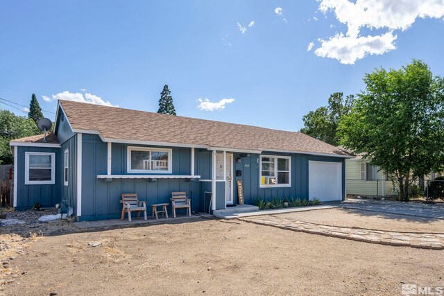 view of single story home