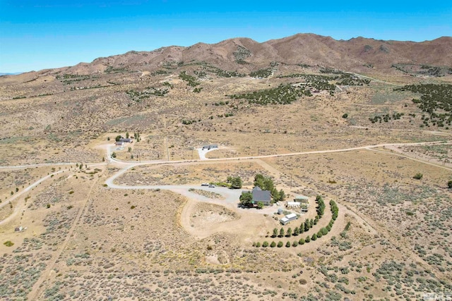 bird's eye view with a mountain view