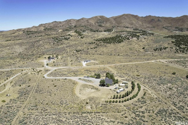 drone / aerial view with a mountain view