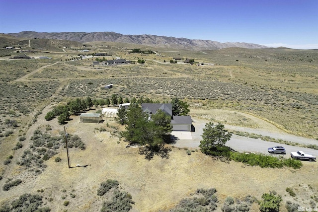 aerial view with a mountain view