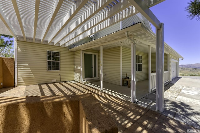 view of patio with a pergola