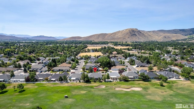 bird's eye view featuring a mountain view