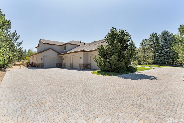 view of front of home featuring a garage