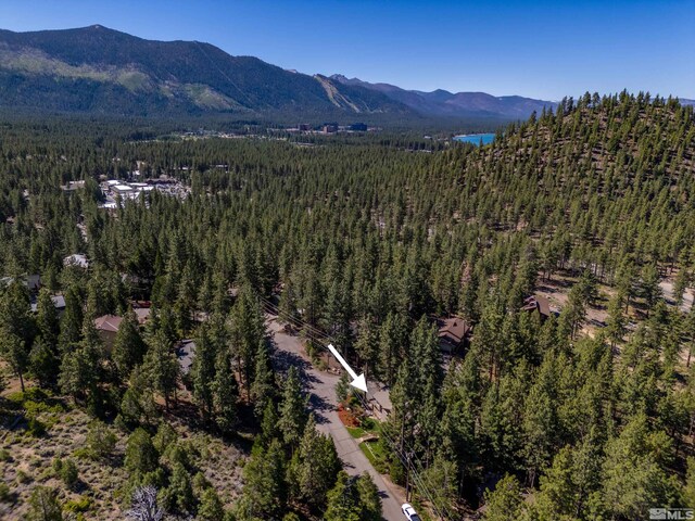 bird's eye view featuring a mountain view