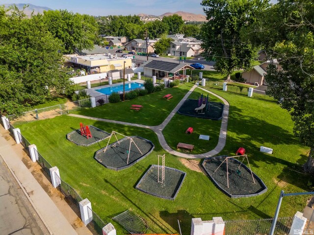 view of yard with a playground