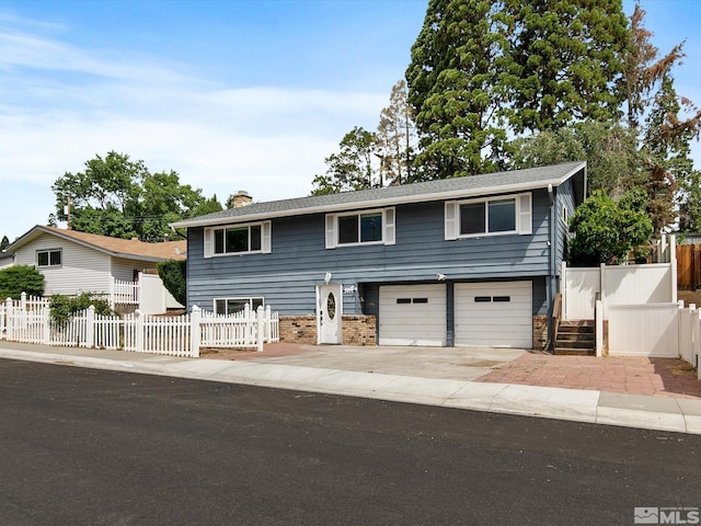 view of front of house with a garage