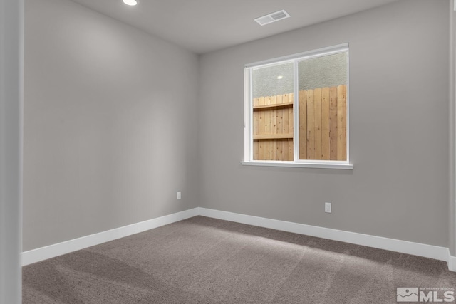 carpeted spare room featuring a wealth of natural light