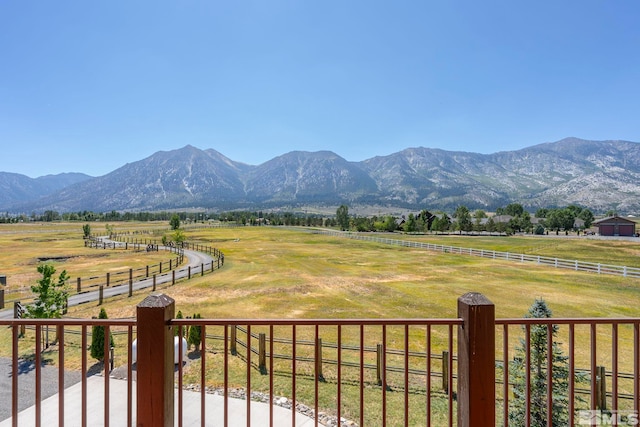 property view of mountains featuring a rural view