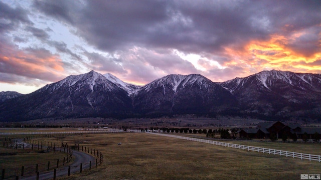 view of mountain feature featuring a rural view