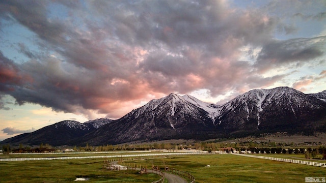 property view of mountains featuring a rural view