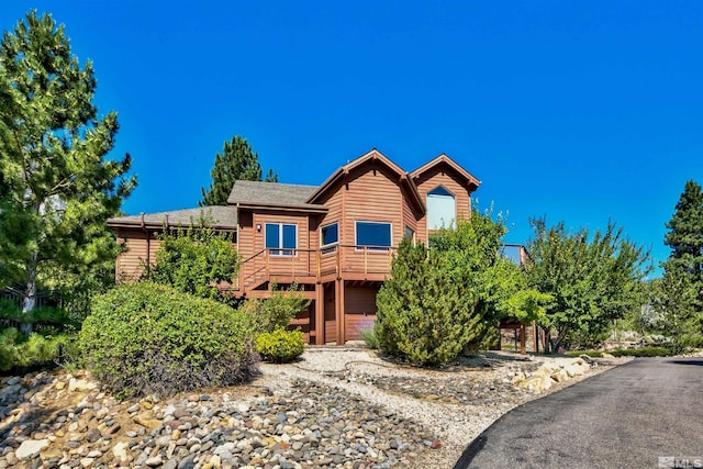 view of front of home with a deck