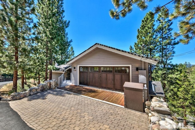 view of garage