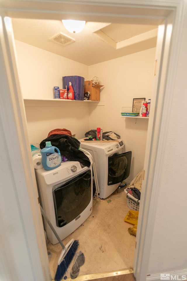 view of clothes washing area