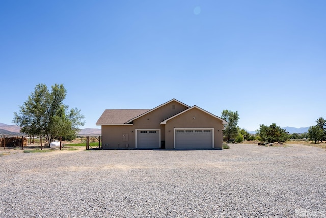 exterior space featuring a garage