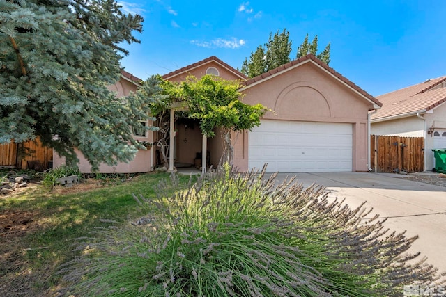 view of front of house with a garage