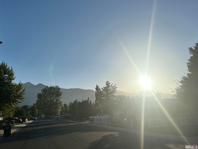 view of road featuring a mountain view