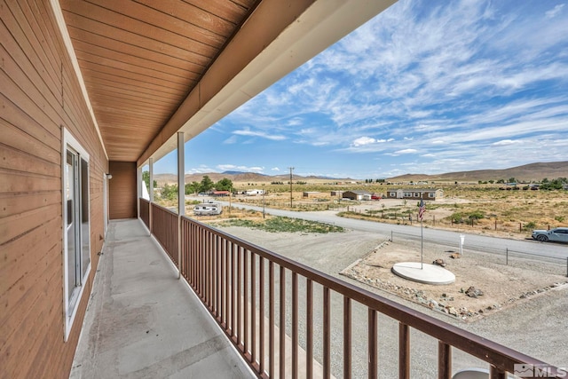 balcony with a mountain view